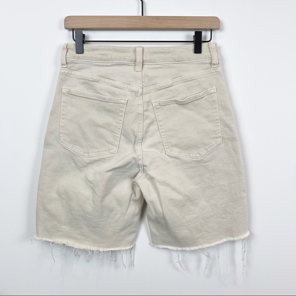 Hm Cream Raw Hem Denim Dad Shorts 